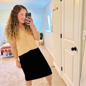 Vintage Kasper Black Pencil Skirt 10